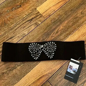 NWT Black stretchy embellished belt S/M